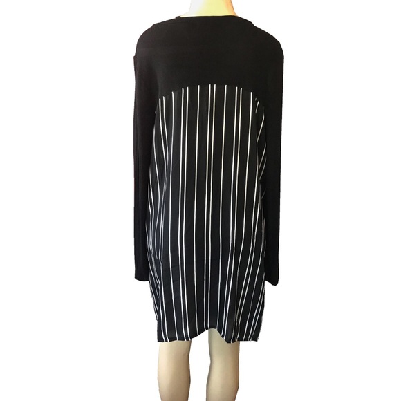 LM Black & White Pin Striped 2 piece Button Dress - Picture 3 of 5
